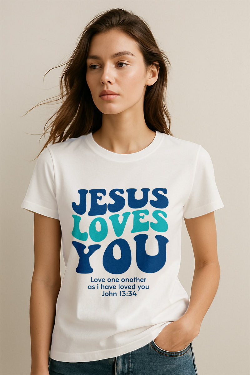 Jesus Loves You Christians Cotton T-Shirt III