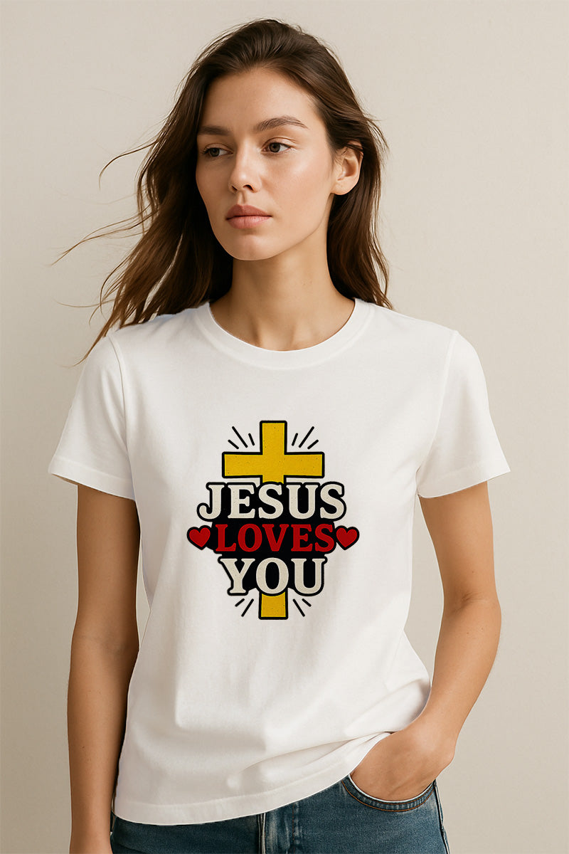 Jesus Loves You Christians Cotton T-Shirt I