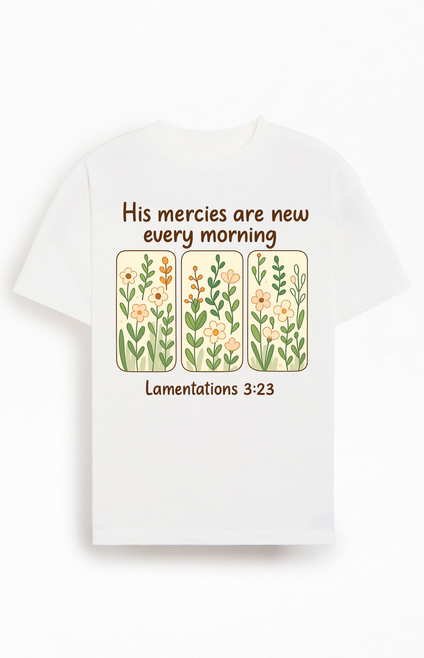 His Mercies are New Every Morning Christians Cotton T-Shirt V
