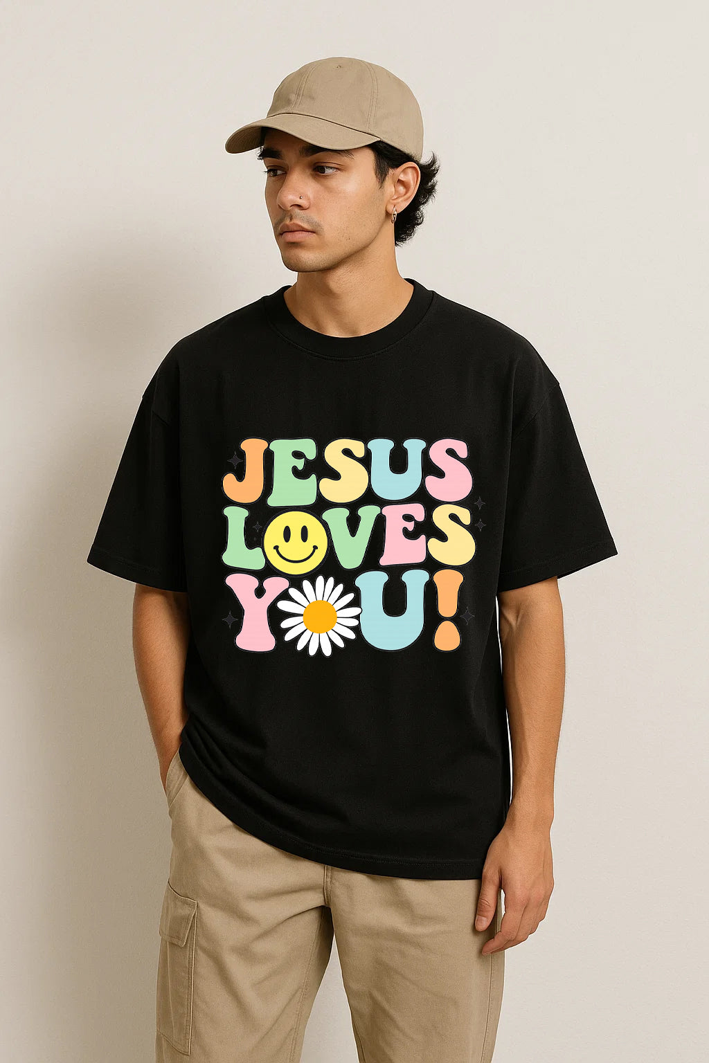 Jesus Loves You Christians Cotton T-Shirt V