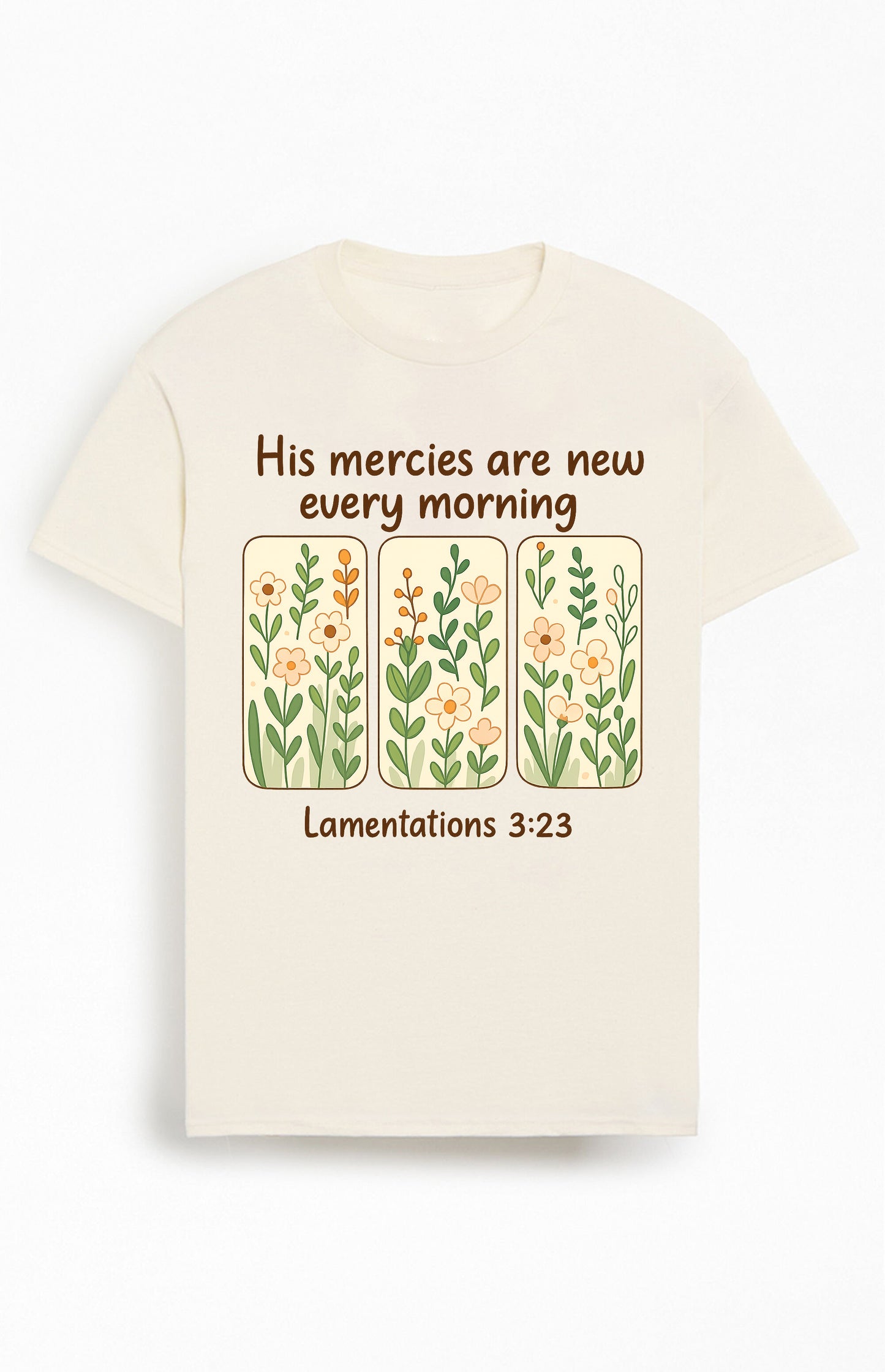 His Mercies are New Every Morning Christians Cotton T-Shirt V