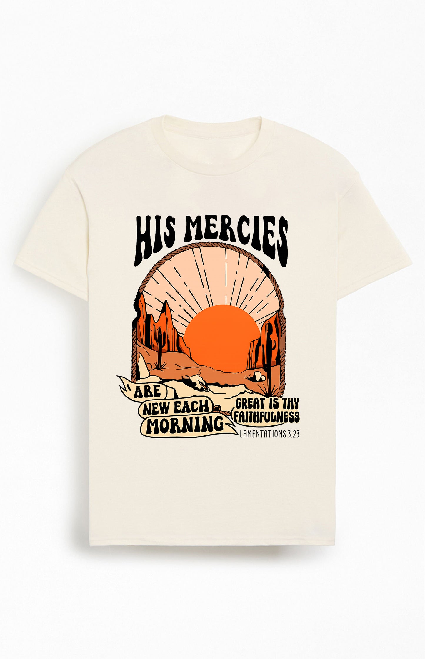His Mercies are New Every Morning Christians Cotton T-Shirt XII