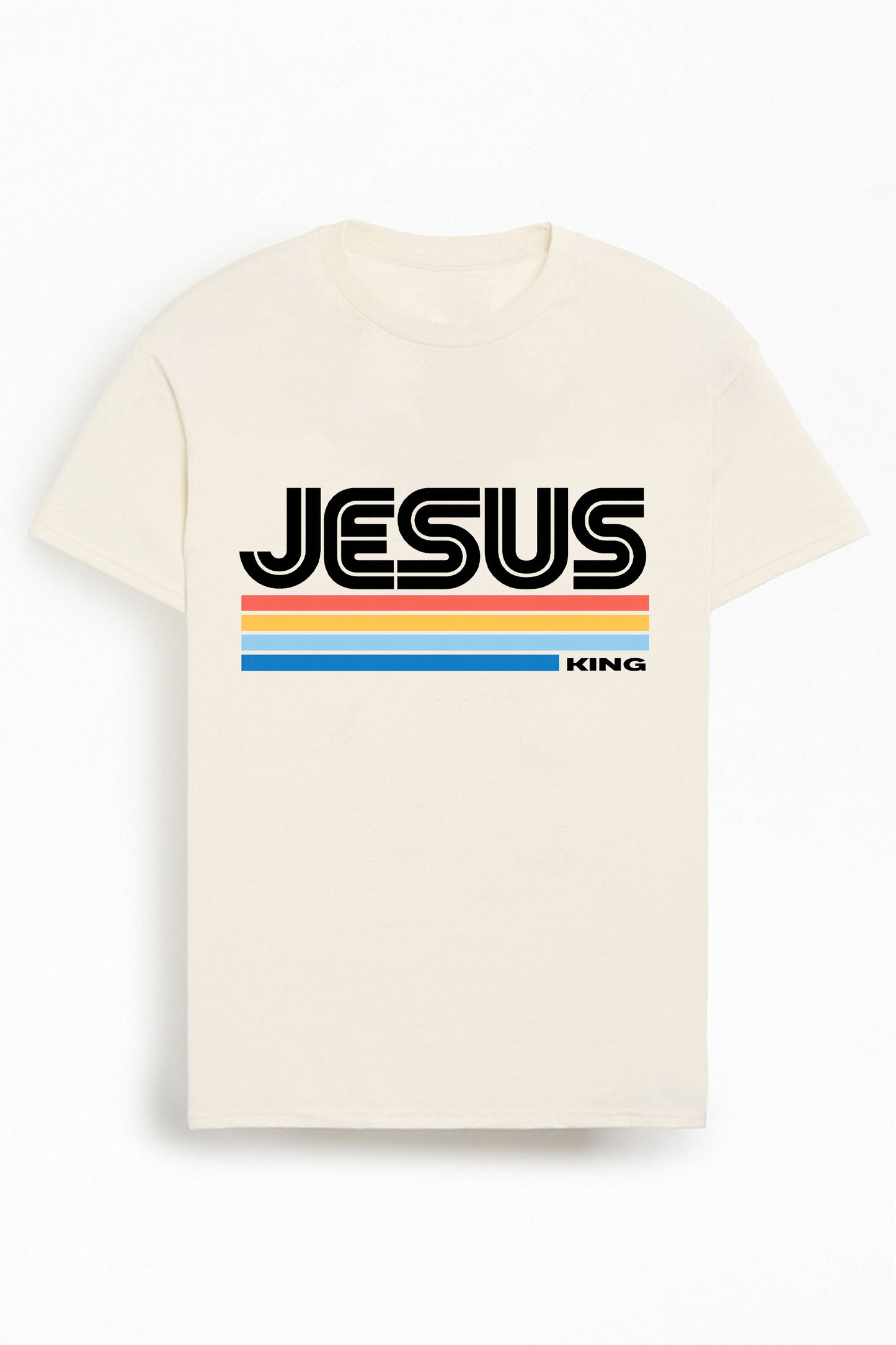 Retro Jesus King Cotton Christian T-Shirt