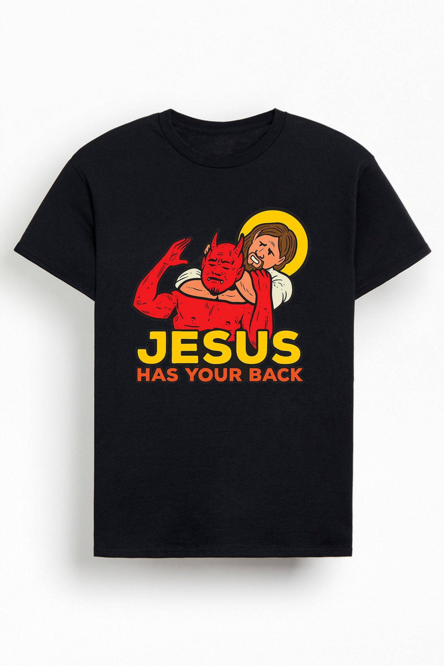 Jesus Has Your Back Cotton Christian T-Shirt