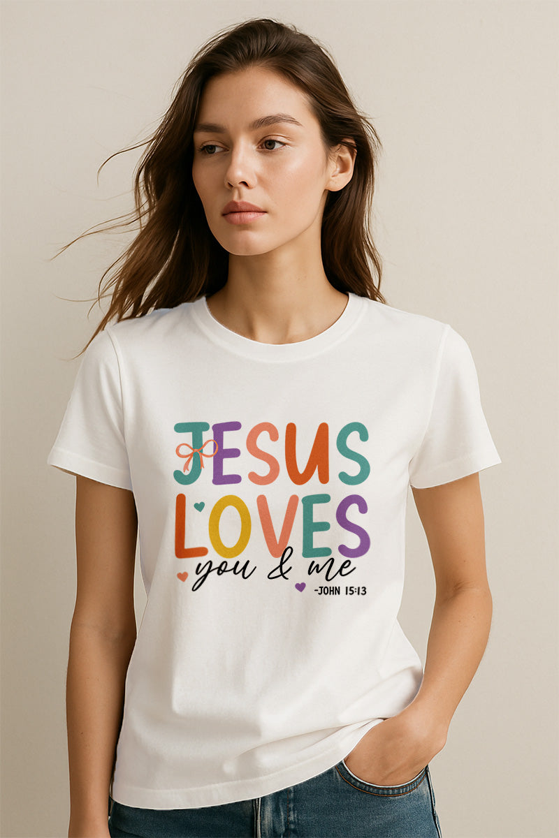 Jesus Loves You Christians Cotton T-Shirt IX