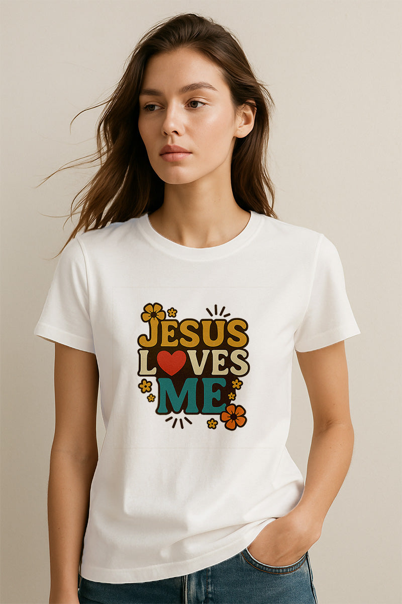 Jesus Loves Me Christians Cotton T-Shirt VI