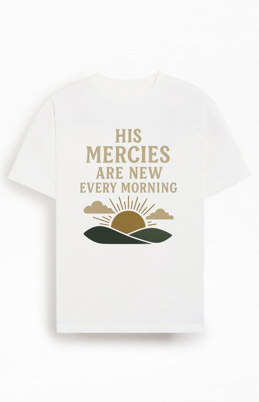 His Mercies are New Every Morning  Christians Cotton T-Shirt XXI