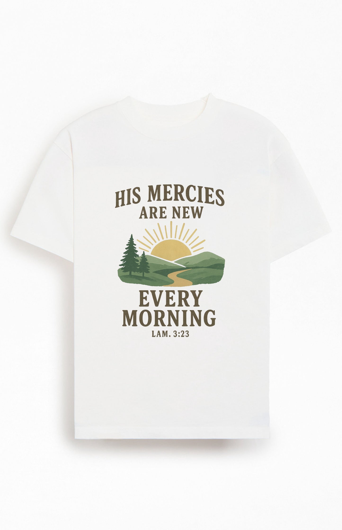 His Mercies are New Every Morning Christians Cotton T-Shirt XXII