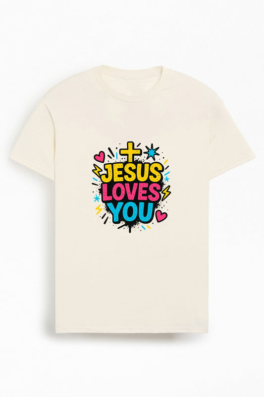Jesus Loves You Christians Cotton T-Shirt XI