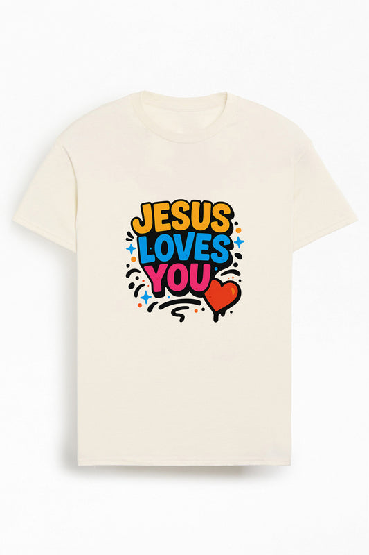Jesus Loves You Christians Cotton T-Shirt XII