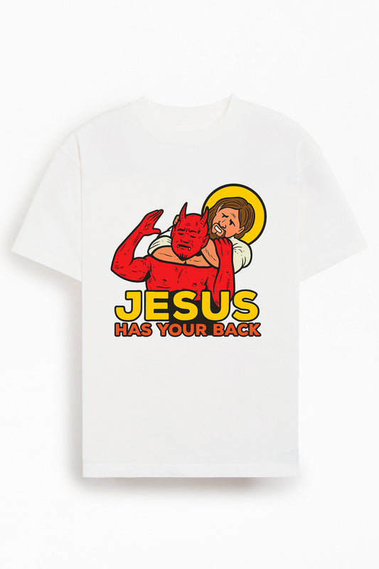 Jesus Has Your Back Cotton Christian T-Shirt